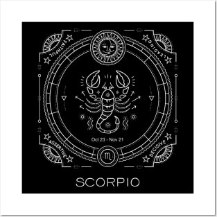 Scorpio Astrological Zodiac Sun Sign Scorpion Posters and Art